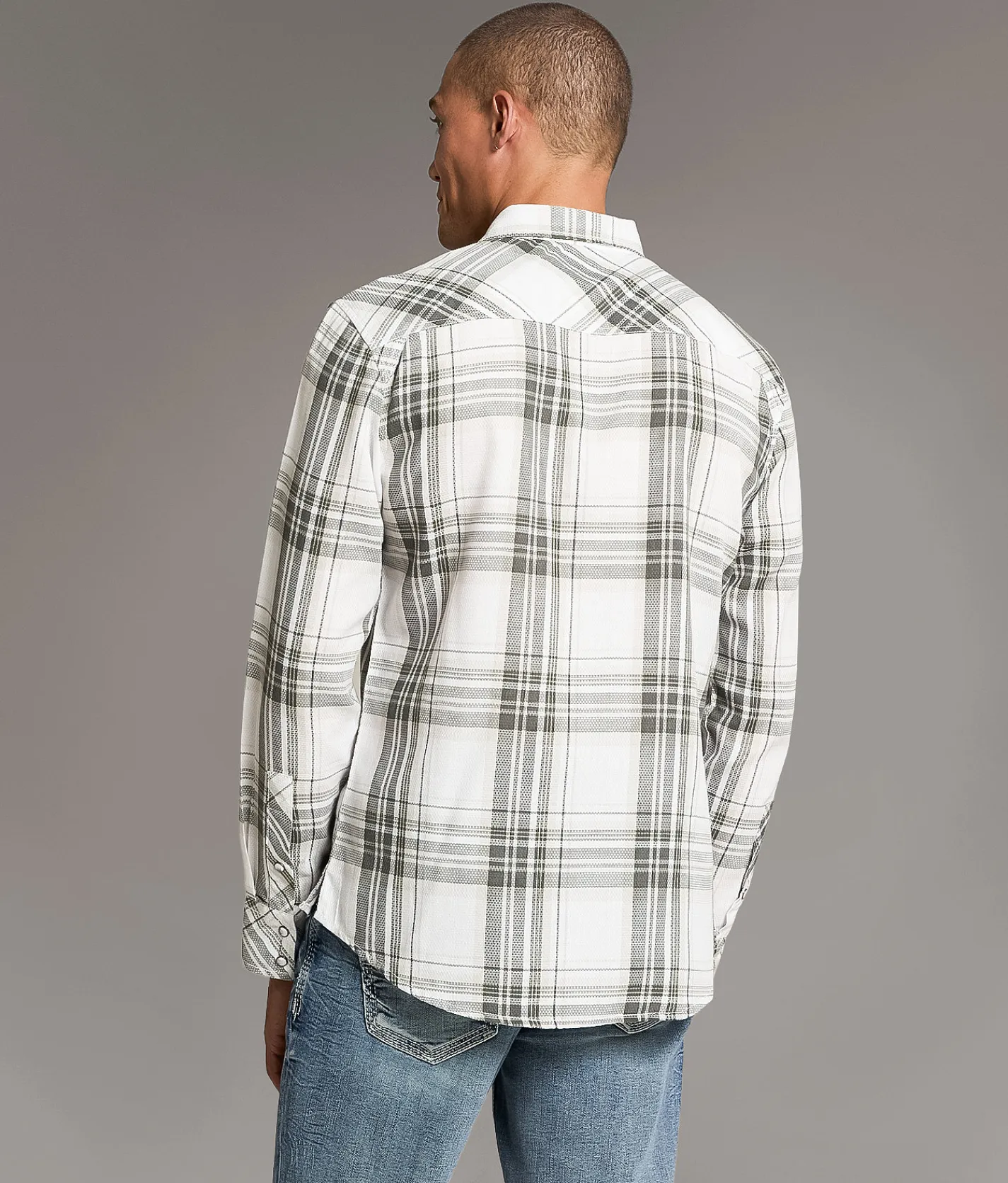 BKE Plaid Athletic Shirt White Olive New