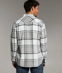BKE Plaid Athletic Shirt Grey Green Sale