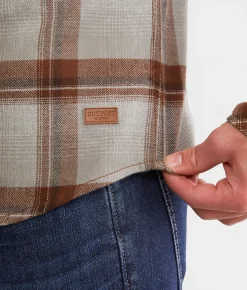 Tops | Outpost Makers Plaid Flannel Shirt Light Grey Brown
