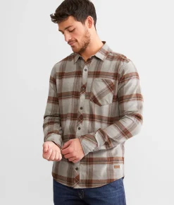 Tops | Outpost Makers Plaid Flannel Shirt Light Grey Brown
