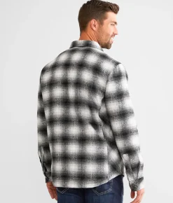 Outpost Makers Plaid Shacket Black White Discount