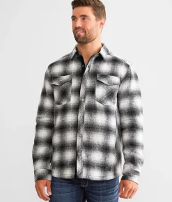 Outpost Makers Plaid Shacket Black White Discount