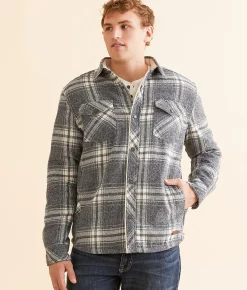 Outpost Makers Plaid Shacket Navy Online