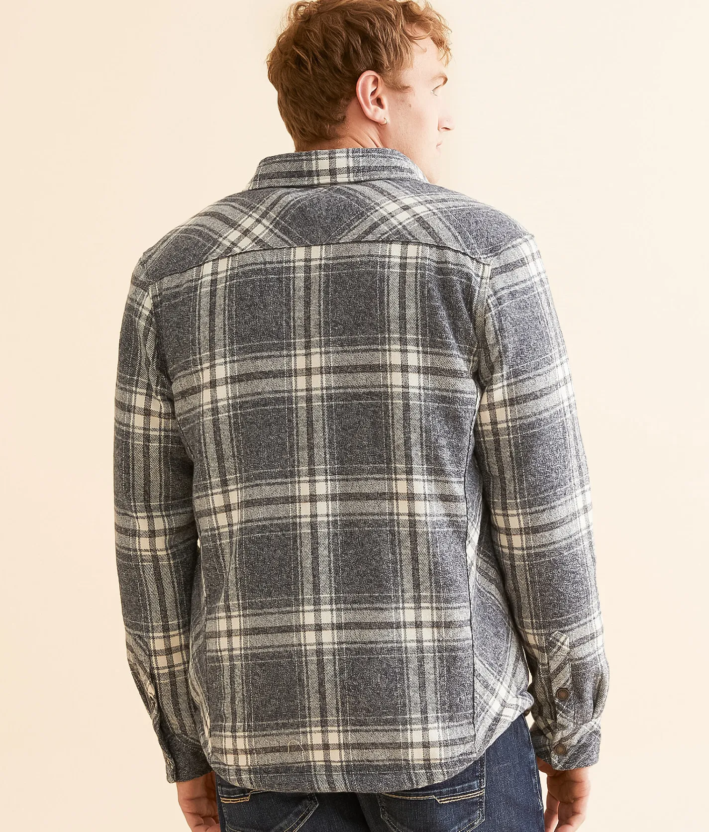 Outpost Makers Plaid Shacket Navy Online
