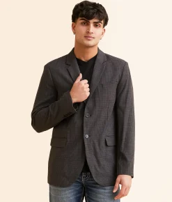 Rock & Roll Denim Plaid Sport Coat Black Hot