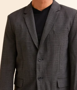 Rock & Roll Denim Plaid Sport Coat Black Hot