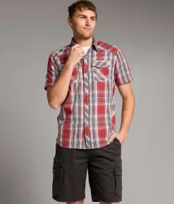 Tops | BKE Plaid Standard Shirt Red Black White