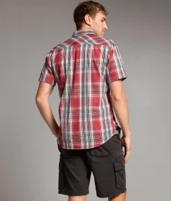 Tops | BKE Plaid Standard Shirt Red Black White