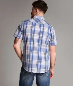 Tops | BKE Plaid Standard Shirt Blue White