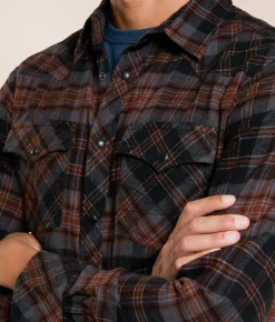 Tops | Reclaim Plaid Standard Shirt Black Orange