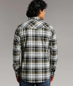 Tops | BKE Plaid Standard Shirt White Green