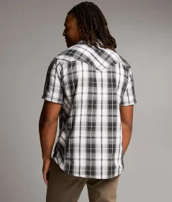 Tops | BKE Plaid Standard Shirt White Black Grey