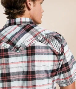 Tops | Buckle Black Plaid Standard Stretch Shirt Black White Pink