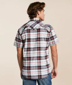 Tops | Buckle Black Plaid Standard Stretch Shirt Black White Pink