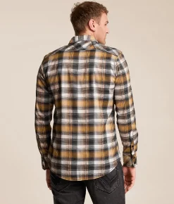 Tops | Buckle Black Plaid Standard Stretch Shirt Black Gold