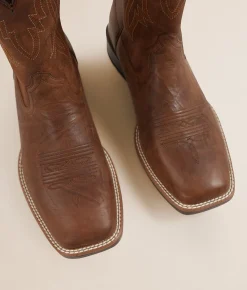 Shoes | Ariat Plano Leather Cowboy Boot Tack Room Brown