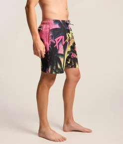 PSD Playboy Beach Club Stretch Swim Trunks Multi Discount