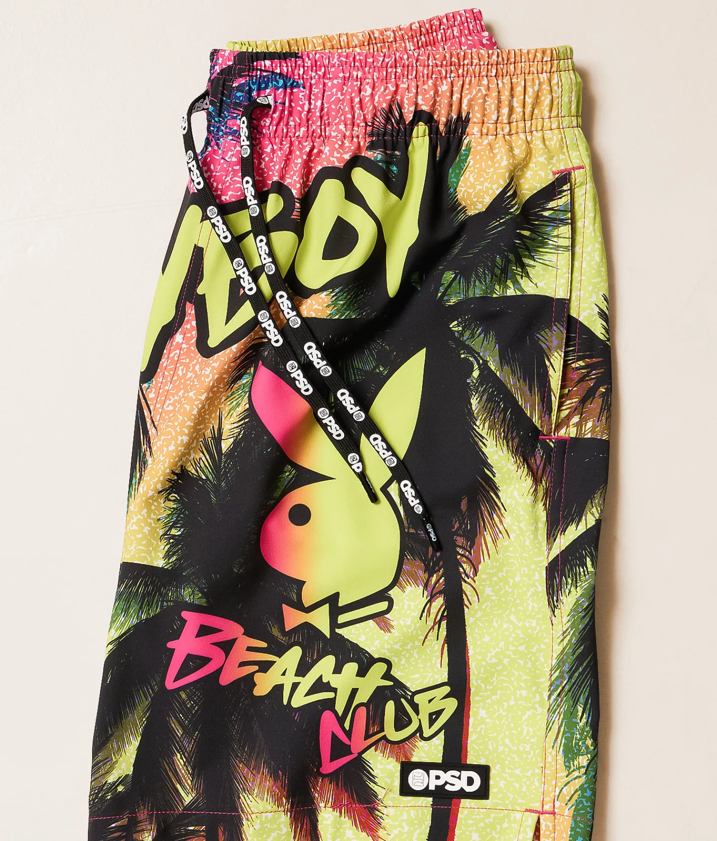 PSD Playboy Beach Club Stretch Swim Trunks Multi Discount