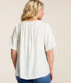 Daytrip Pleated Crinkle Top White