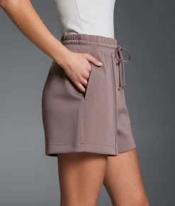 Buckle Black Pleated Knit Short Deep Taupe Sale