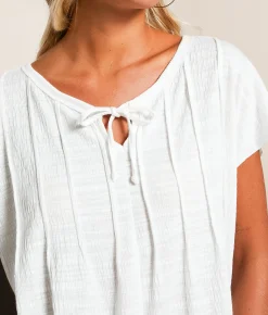 Daytrip Pleated Top White Best