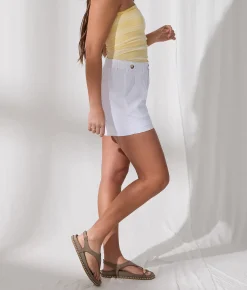 33 Coastal Pleated Trouser Short White Outlet
