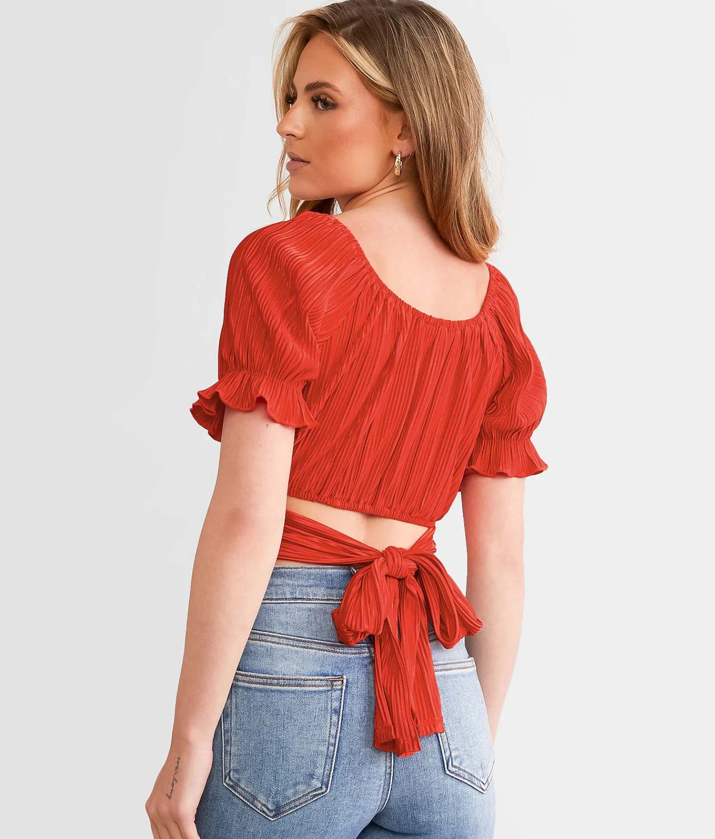 Tops | Willow & Root Pleated Wrap Top Dusty Sage