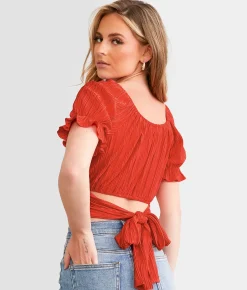 Tops | Willow & Root Pleated Wrap Top Dusty Sage
