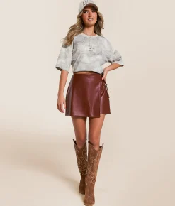 Bottoms | Willow & Root Pleather Skort Andorra