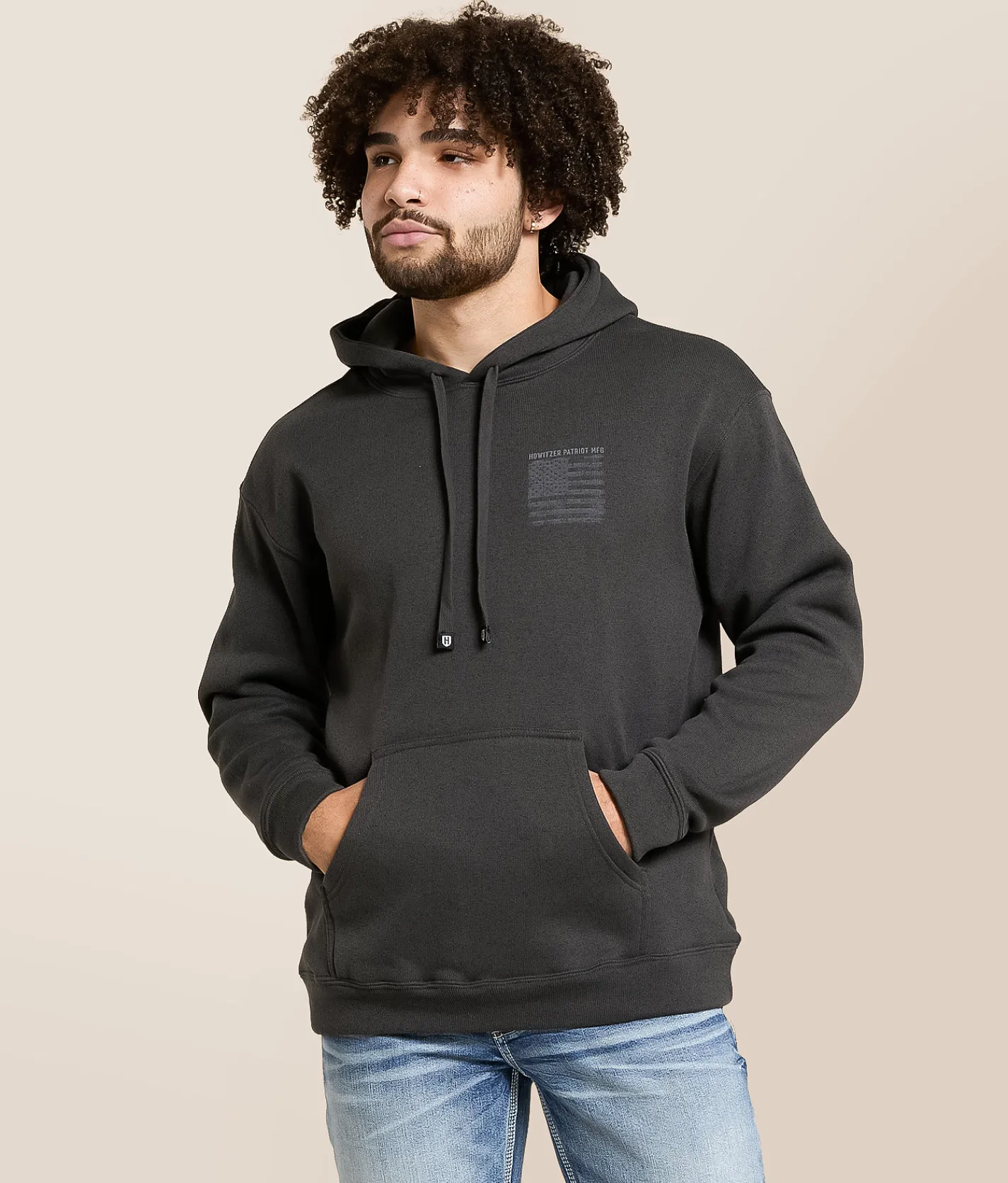 Tops | Howitzer Pledge Hooded Sweatshirt Grey Pinstripe
