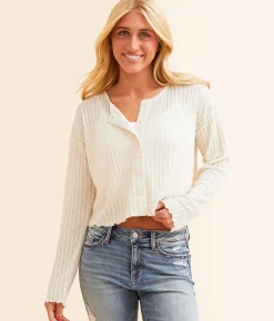 FITZ + EDDI Pointelle Cropped Top White Hot