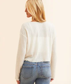 FITZ + EDDI Pointelle Cropped Top White Hot