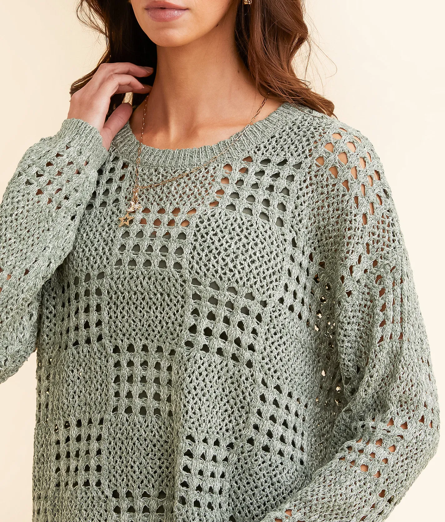 Tops | BKE Pointelle Sweater Green