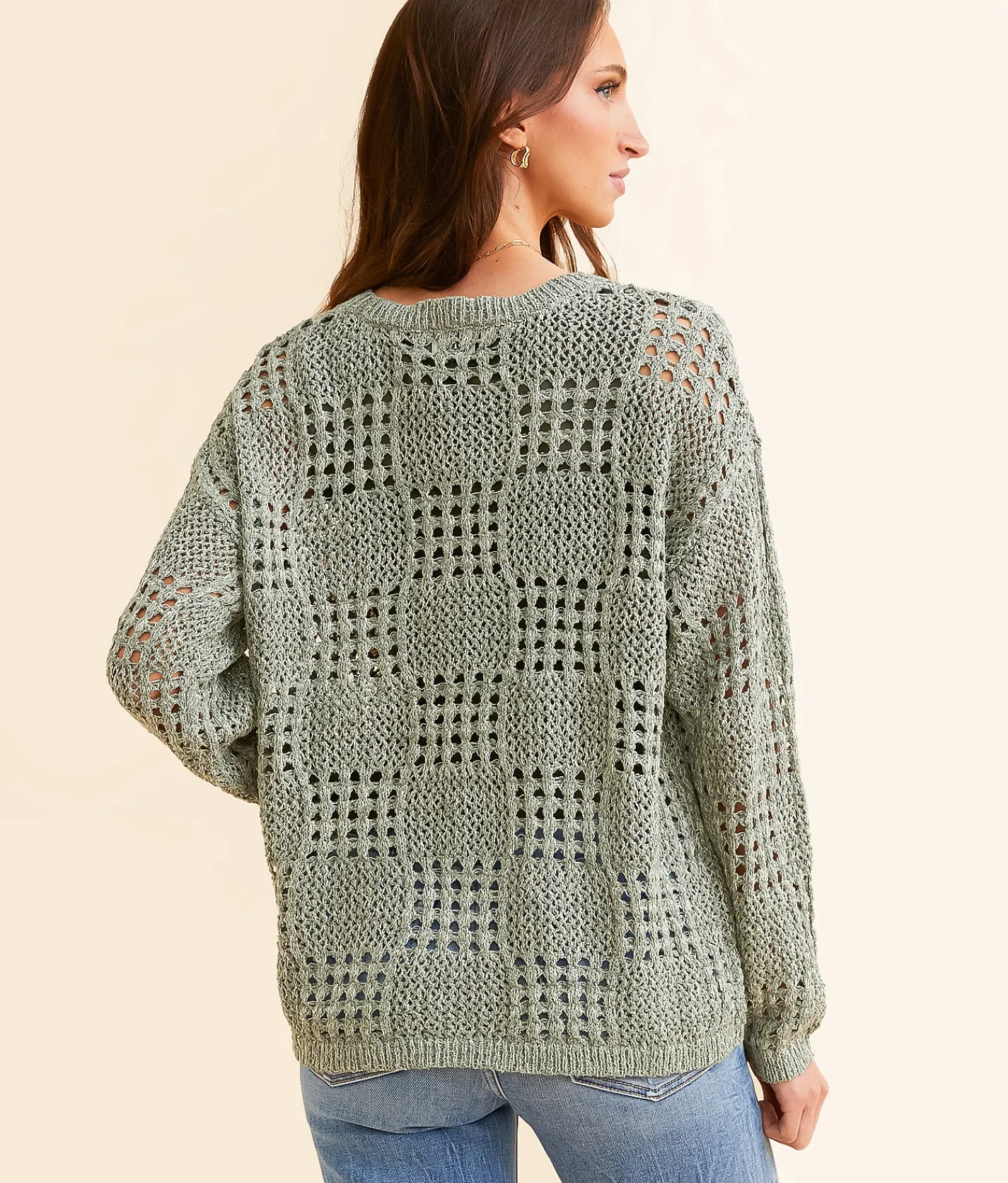 Tops | BKE Pointelle Sweater Green