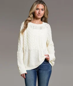 Tops | BKE Pointelle Sweater White