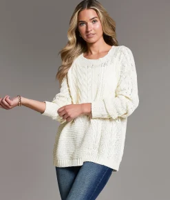Tops | BKE Pointelle Sweater White