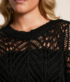 Tops | Daytrip Pointelle Sweater Black