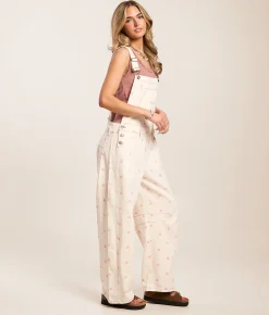 Peach Love California Polka Dot Barrel Overall Cream Pink Sale