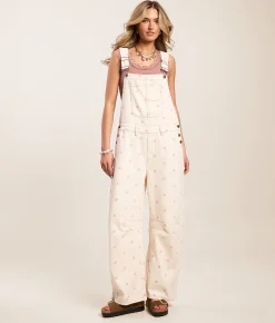 Peach Love California Polka Dot Barrel Overall Cream Pink Sale