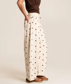 Peach Love California Polka Dot Barrel Pant Cream Brown Clearance