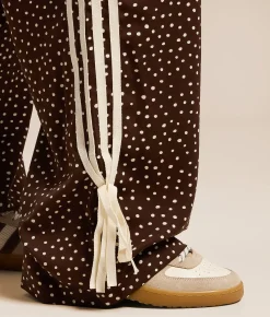 Bottoms | Willow & Root Polka Dot Track Pant Brown