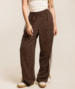 Bottoms | Willow & Root Polka Dot Track Pant Brown