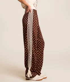 Willow & Root Polka Dot Wide Leg Pant Brown Best