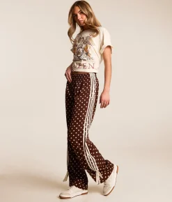 Willow & Root Polka Dot Wide Leg Pant Brown Best
