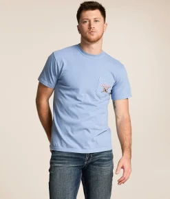 Old Row Pool Dogs T-Shirt Washed Denim New