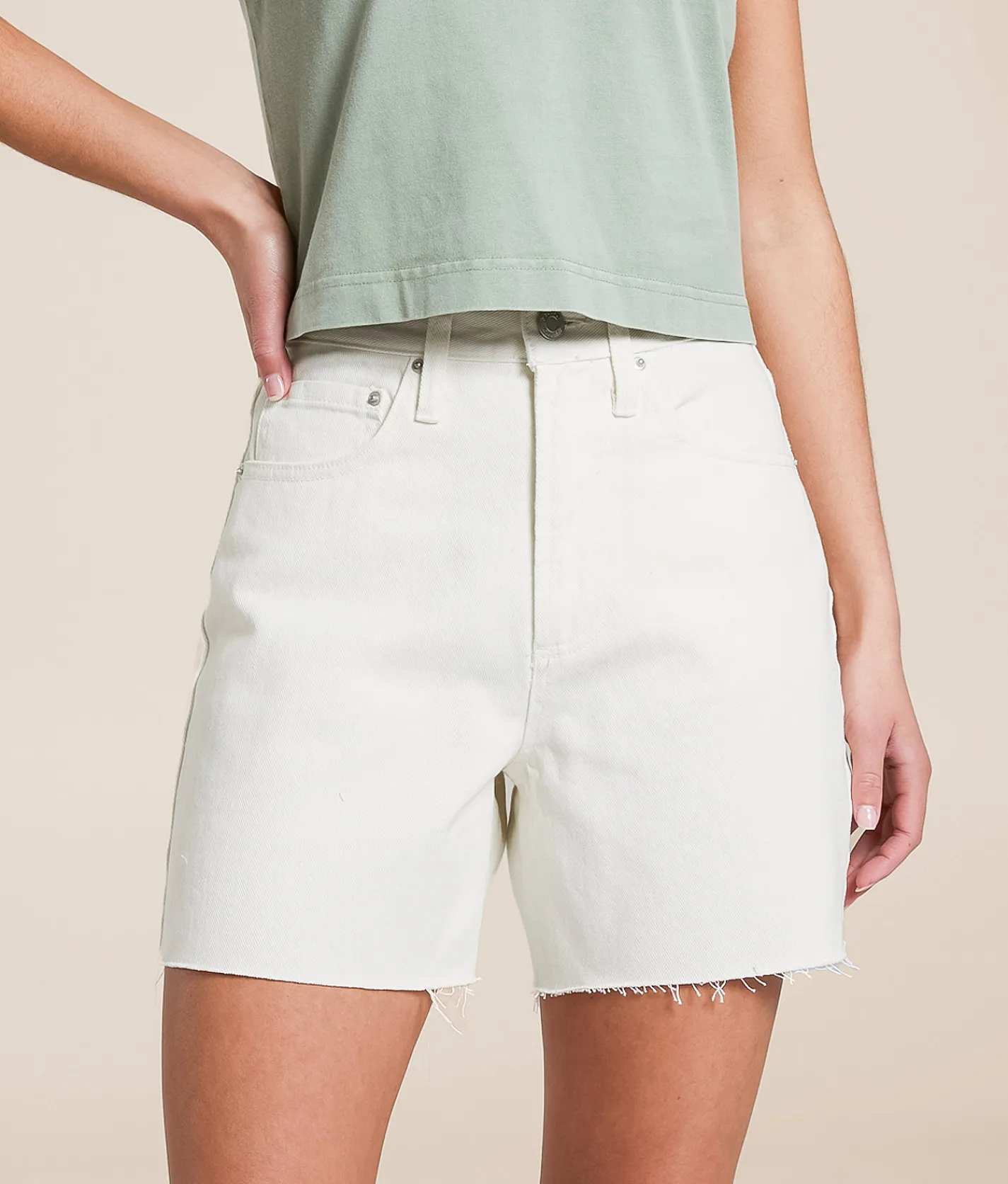 Bottoms|Shorts | Z Supply Porter Boyfriend Short Off White