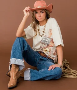Tops | Sterling & Stitch Postage Stamp T-Shirt Natural