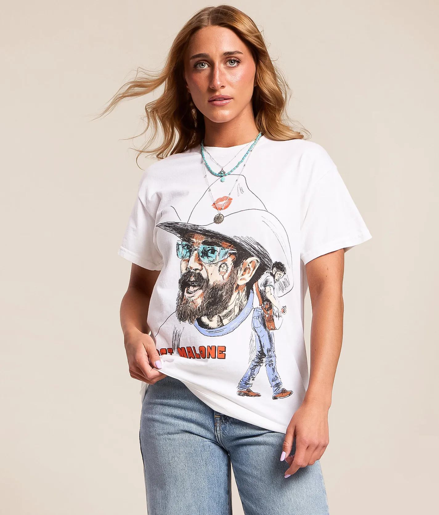 Bravado Post Malone Band T-Shirt White Clearance