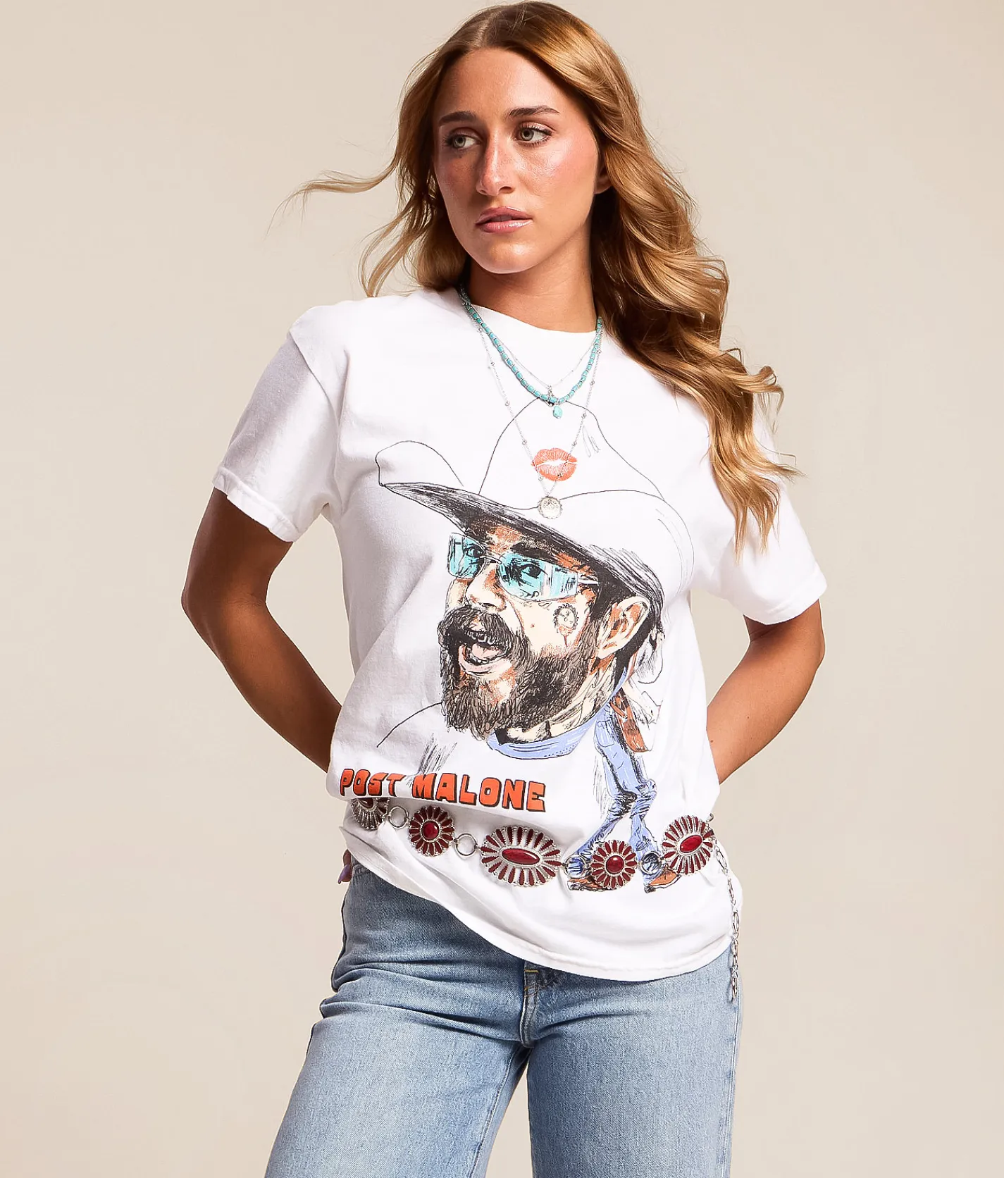 Bravado Post Malone Band T-Shirt White Clearance