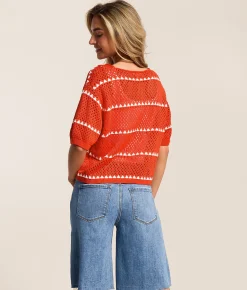 Tops | Z Supply Prado Crochet Cropped Sweater Lychee